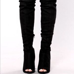 Fashion Nova Black Thigh High Boots